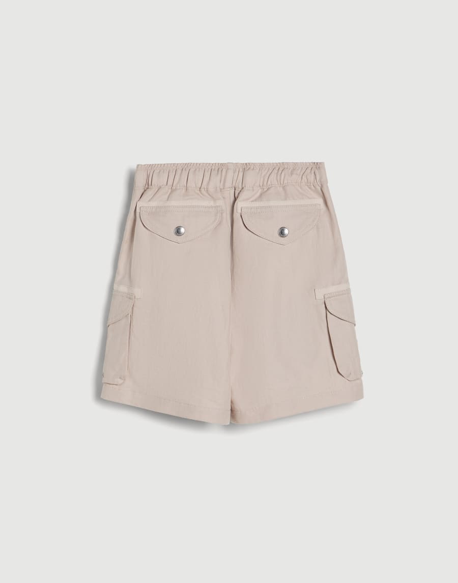 Bermuda shorts with drawstring and cargo pockets Light Brown Boys - Brunello Cucinelli