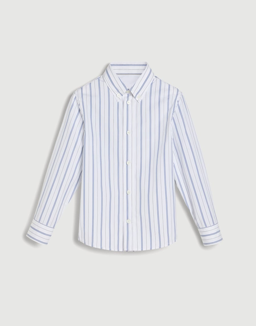 Multistripe poplin shirt Denim Boys - Brunello Cucinelli