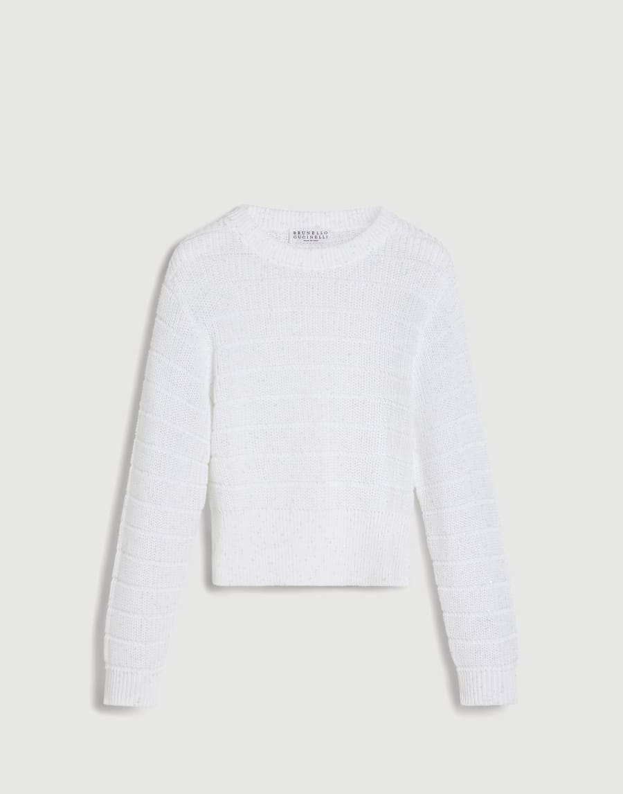 Cotton textured sweater White Girls - Brunello Cucinelli