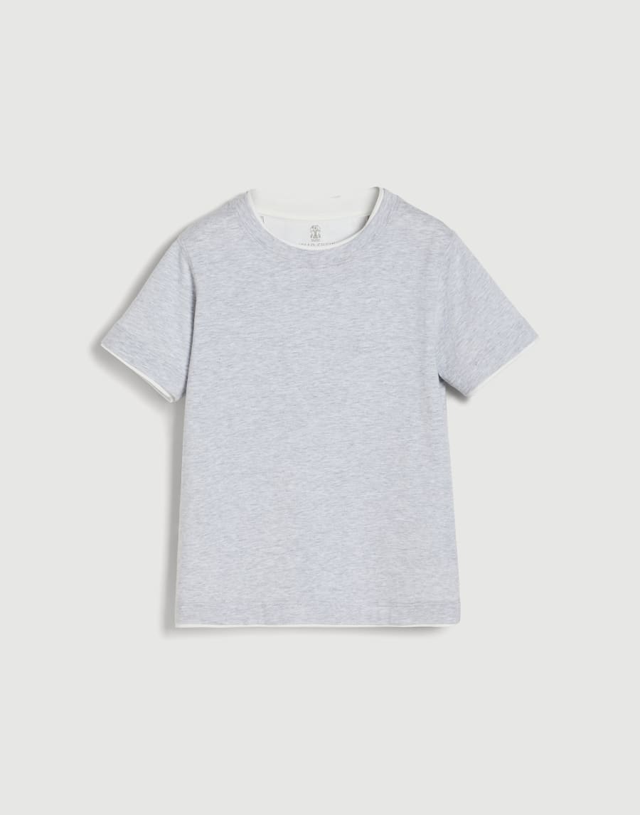 Camiseta con capas de imitación Gris Claro Niño - Brunello Cucinelli