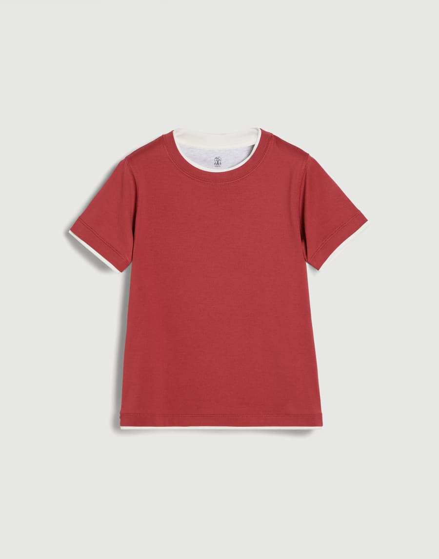 T-shirt effet superposition Rouge Garçon - Brunello Cucinelli