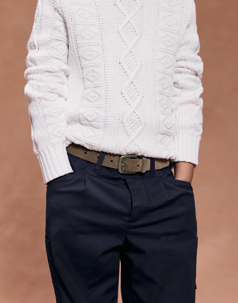 Suede belt with detailed buckle Light Brown Boys - Brunello Cucinelli