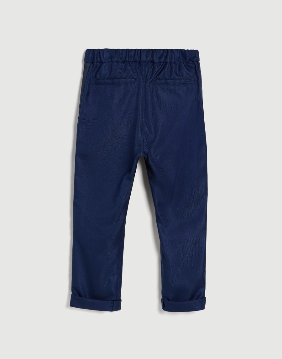 Tuxedo trousers with drawstring and double pleats Royale Blue Boys - Brunello Cucinelli
