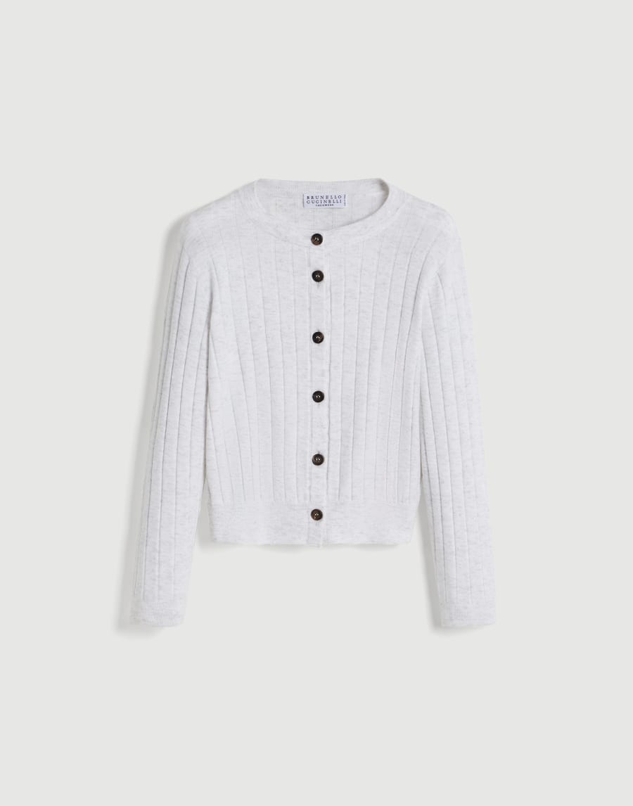 Cardigan en cachemire Brillant Gris Clair Fille - Brunello Cucinelli