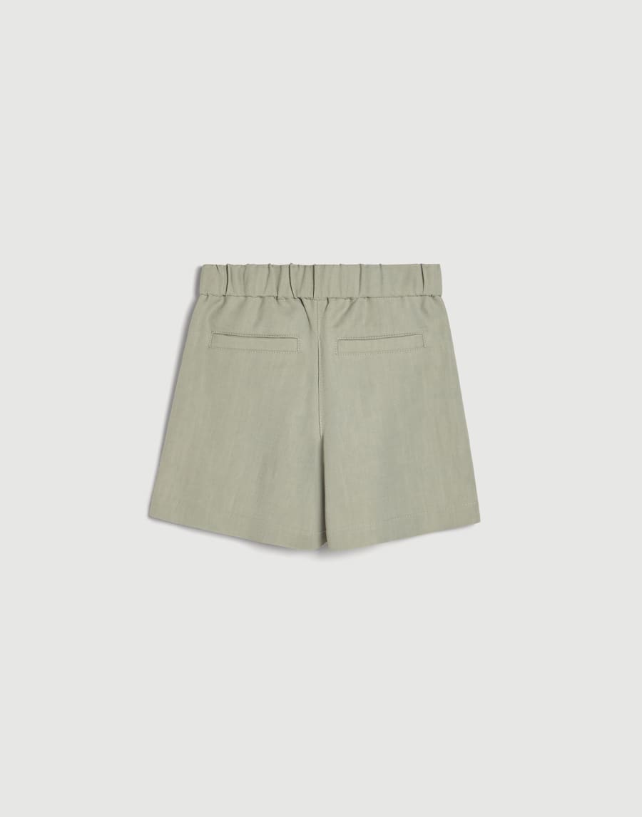 Fluid twill shorts with belt Sage Girls - Brunello Cucinelli