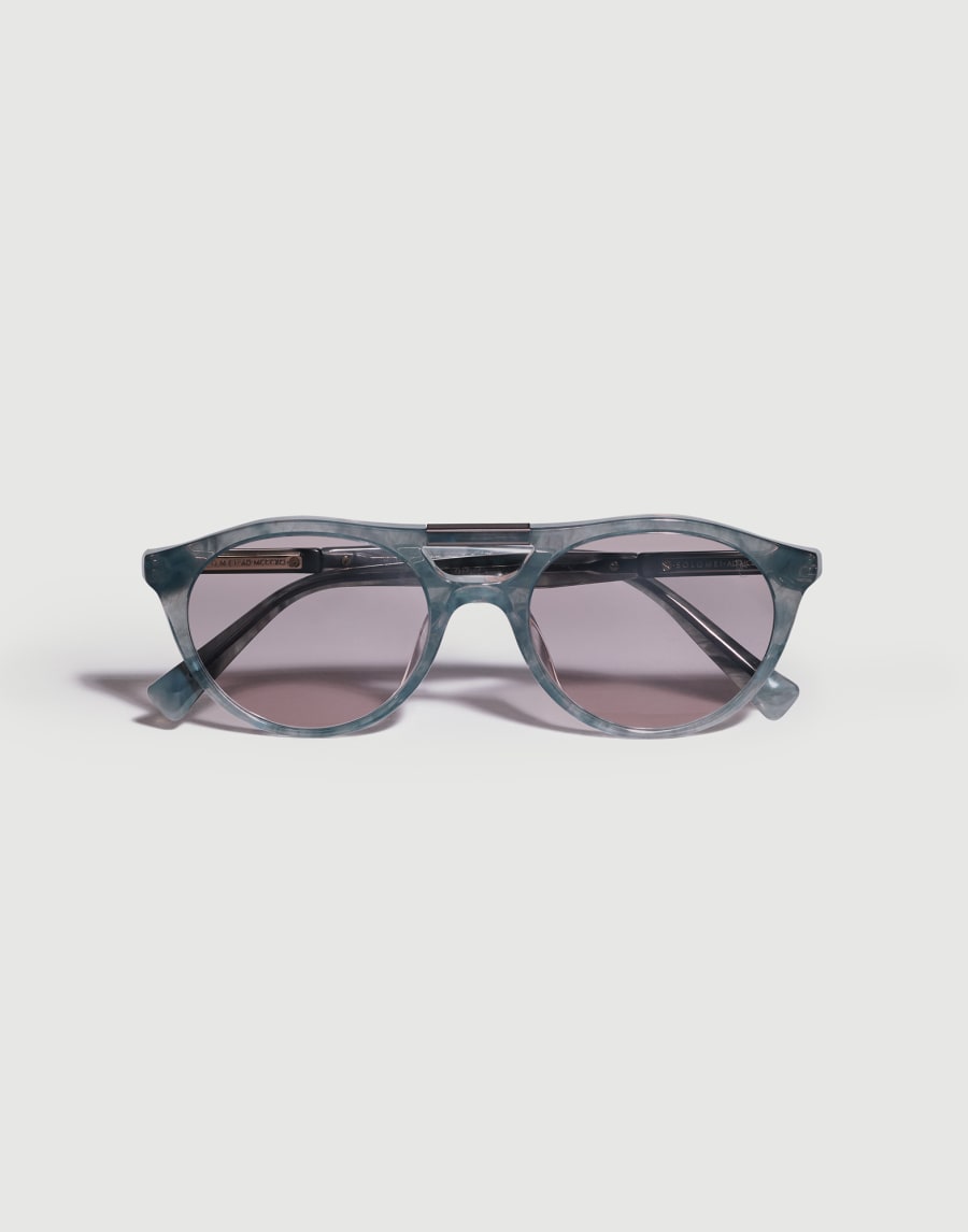 Round acetate sunglasses Cashmere Grey Eyewear - Brunello Cucinelli