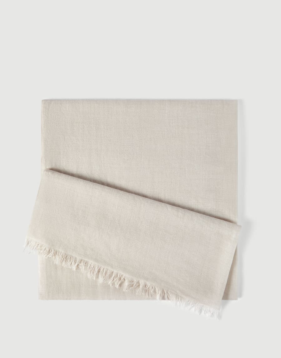 Cashmere and silk scarf Pearl Grey Woman - Brunello Cucinelli
