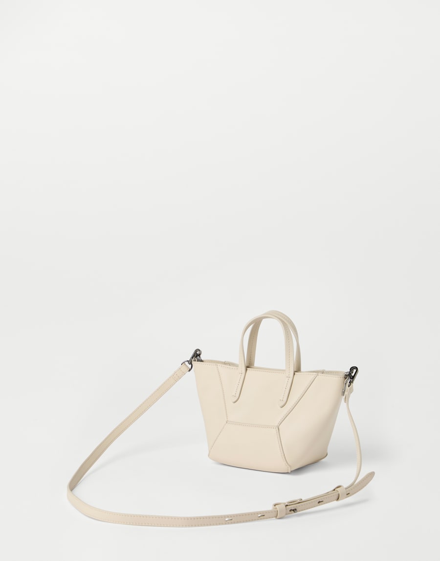 BC Duo 镶珠装饰小牛皮迷你手袋 象牙色 女款 - Brunello Cucinelli