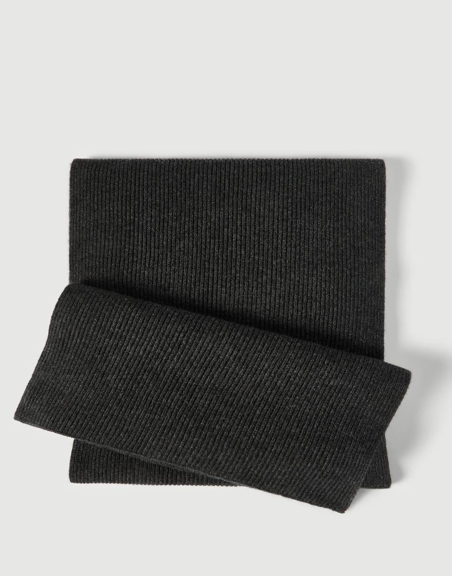 Cashmere knit scarf Lignite Grey Woman - Brunello Cucinelli
