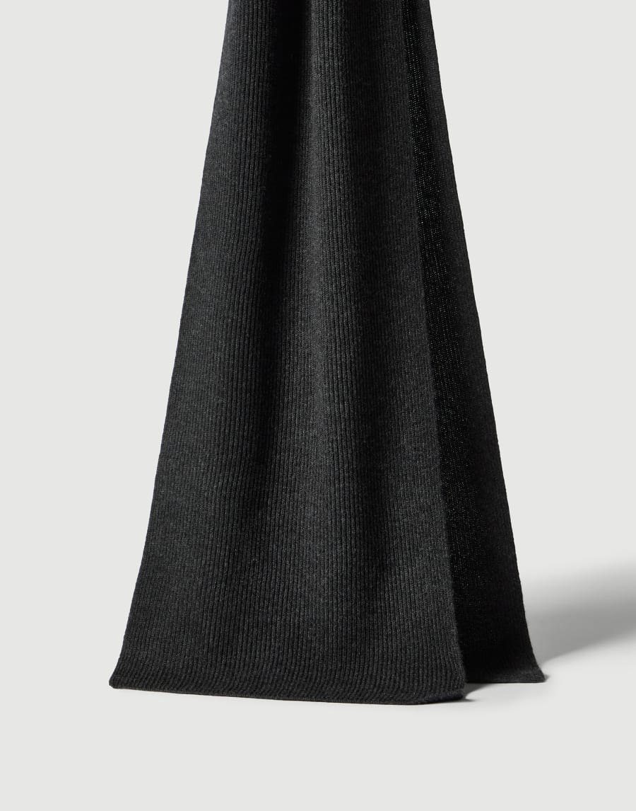 Cashmere knit scarf Lignite Grey Woman - Brunello Cucinelli