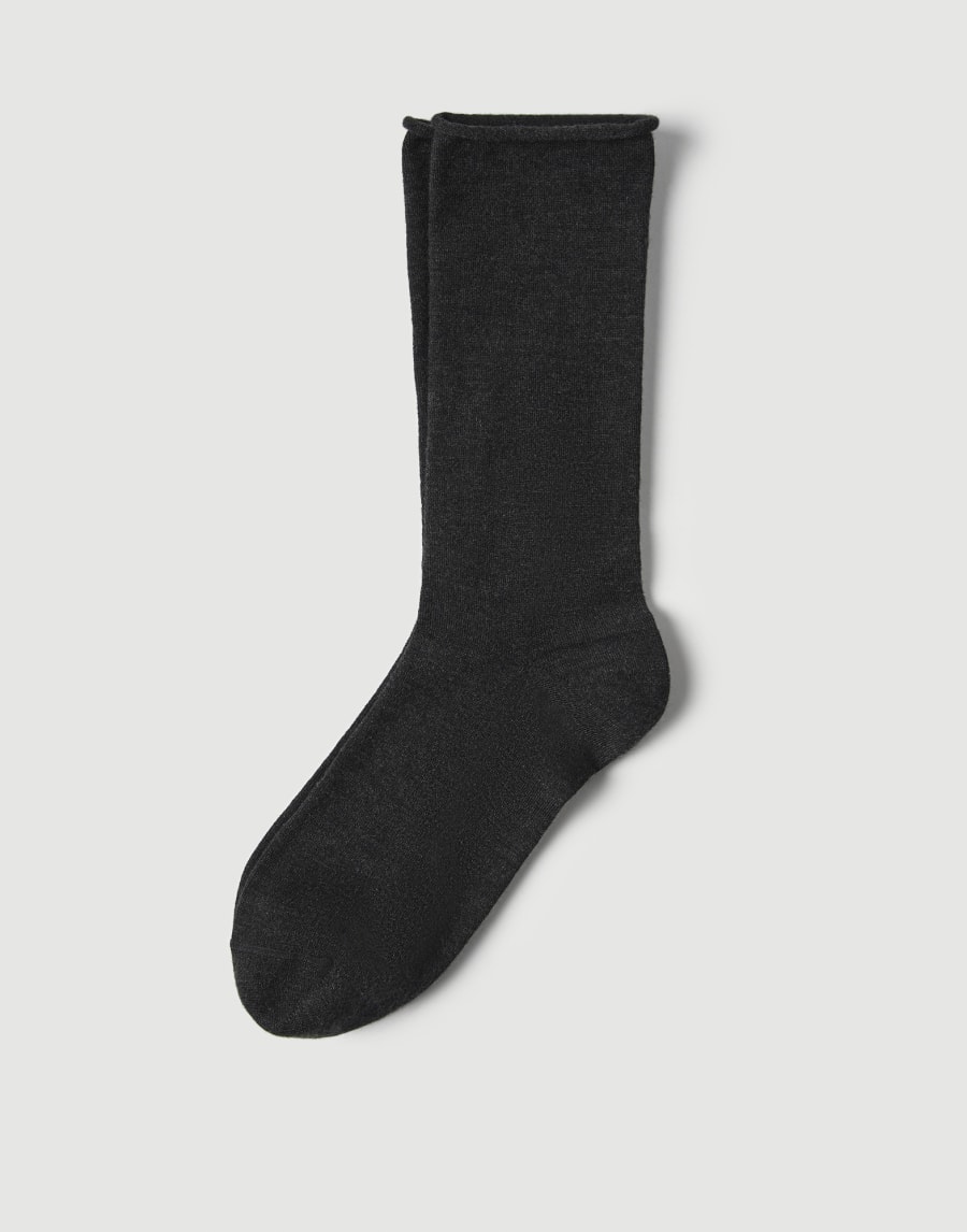 Cashmere knit socks Lignite Grey Woman - Brunello Cucinelli