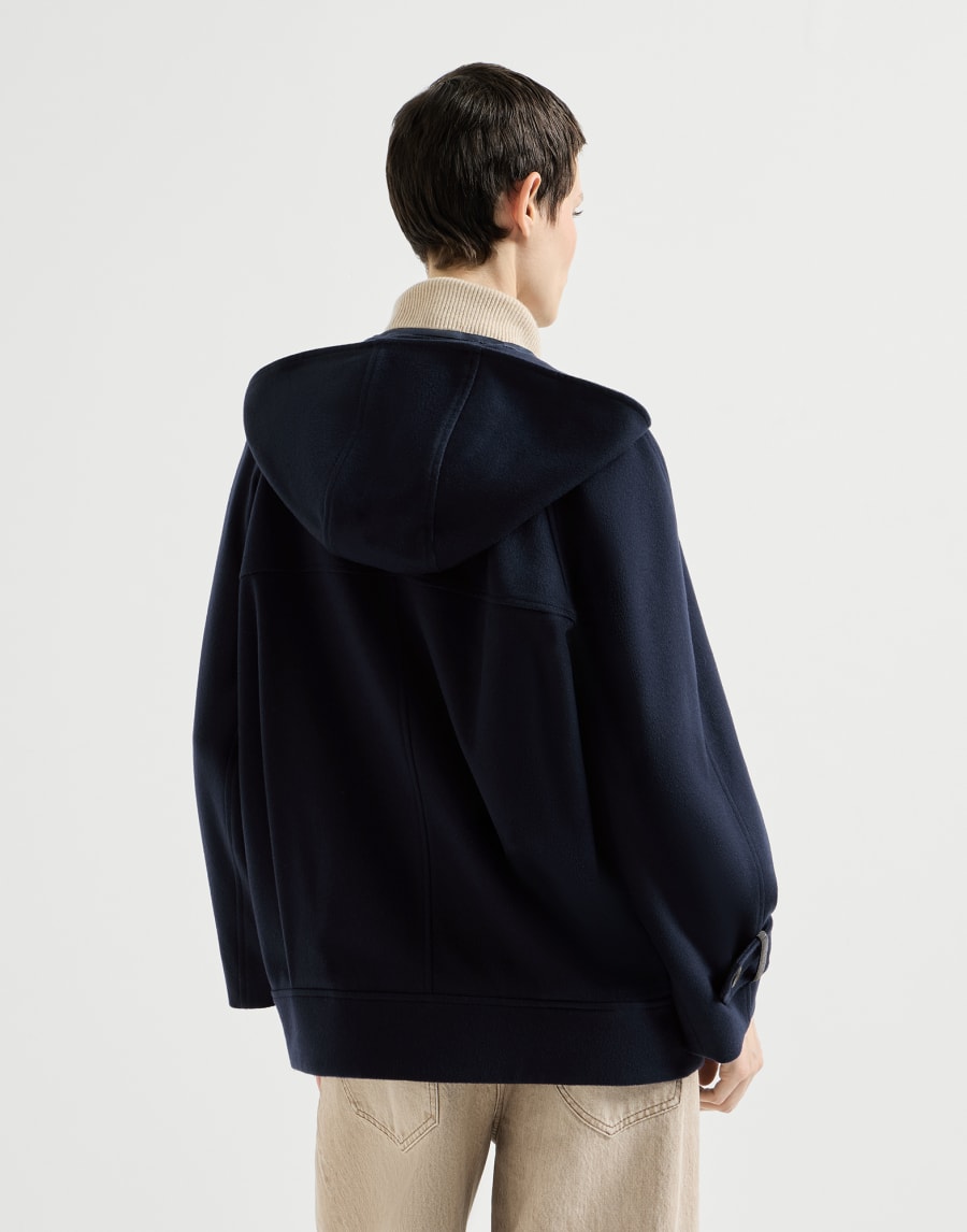 Cashmere and vicuña caban jacket Navy Blue Woman - Brunello Cucinelli