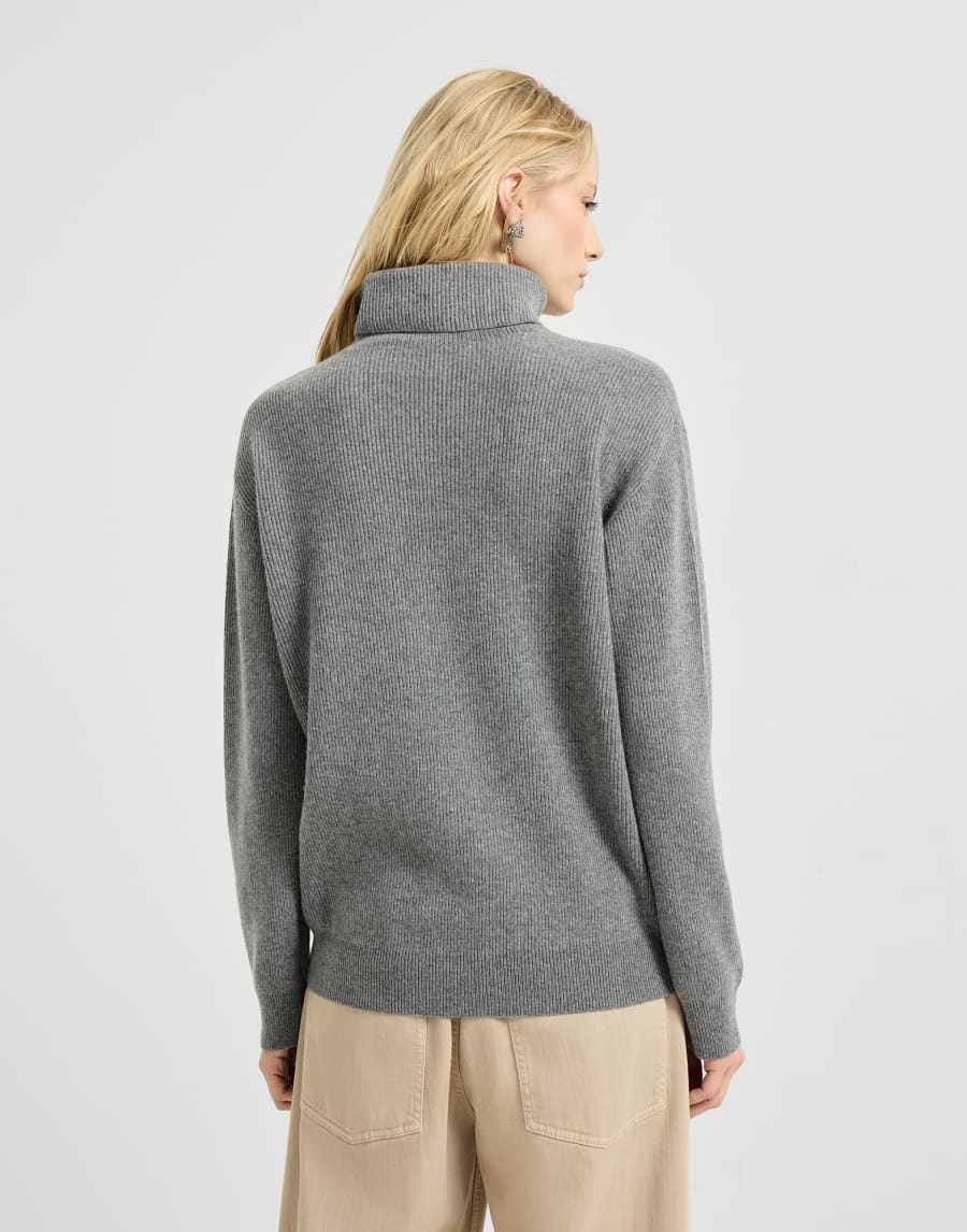 Cashmere and vicuña turtleneck sweater Grey Woman - Brunello Cucinelli