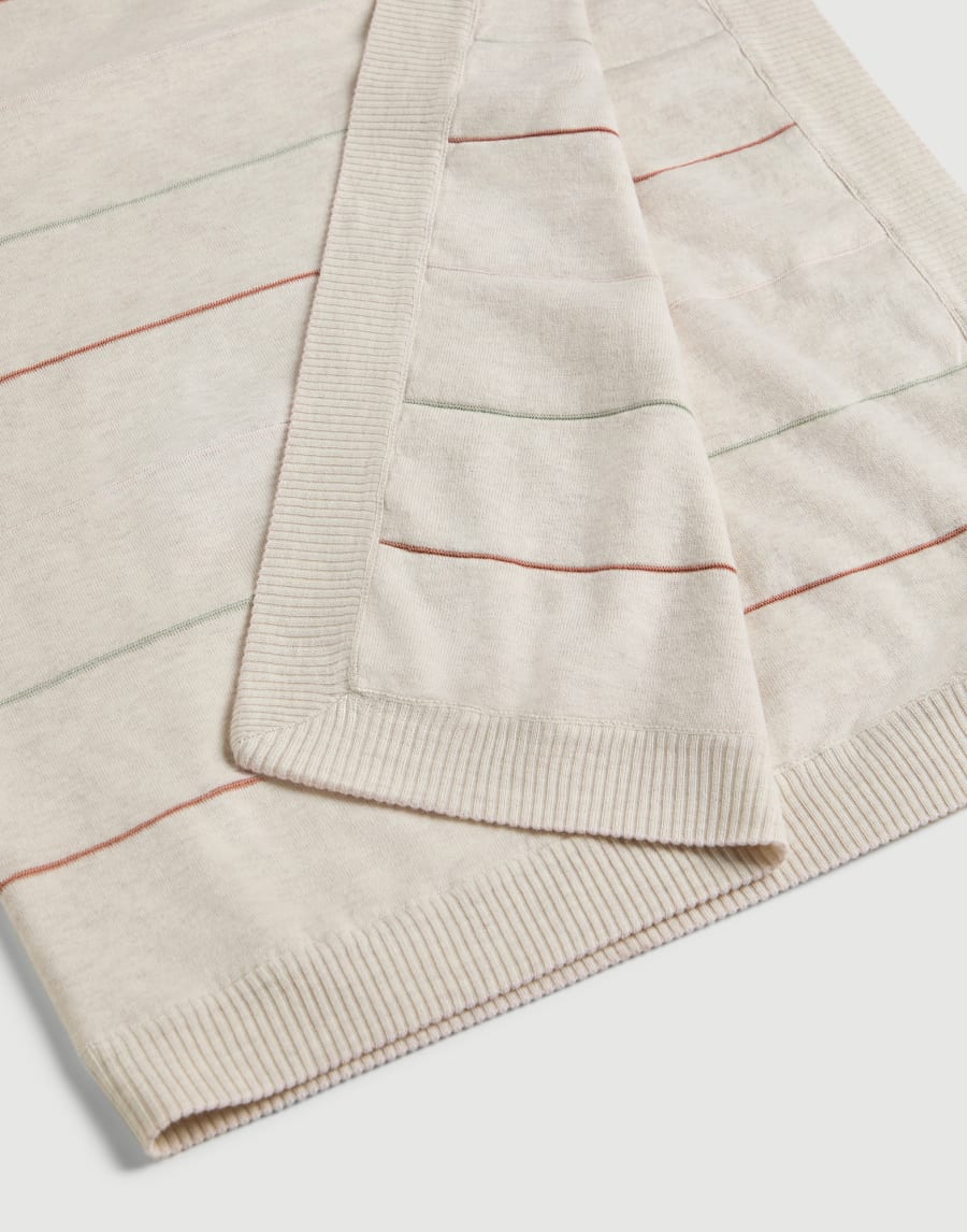 Bernie Baby striped blanket Oat Baby - Brunello Cucinelli