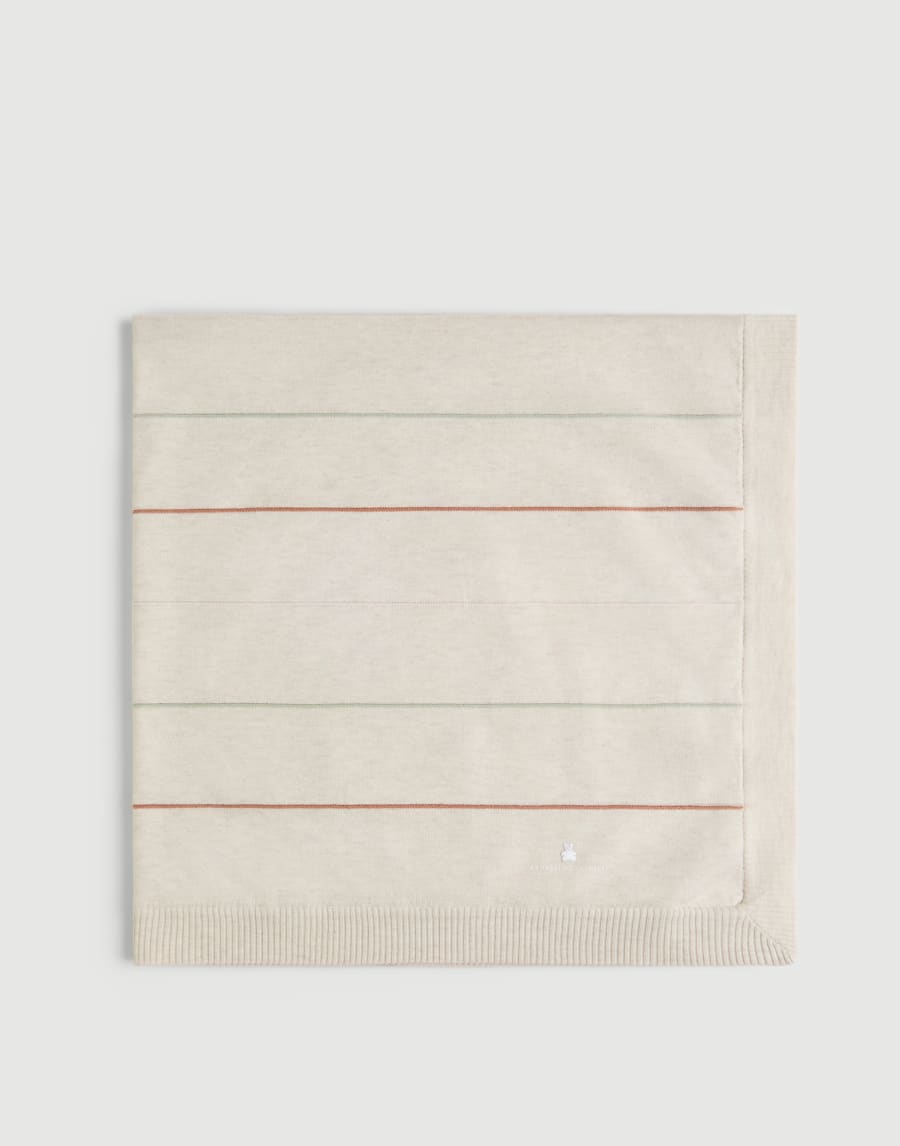 Bernie Baby striped blanket Oat Baby - Brunello Cucinelli