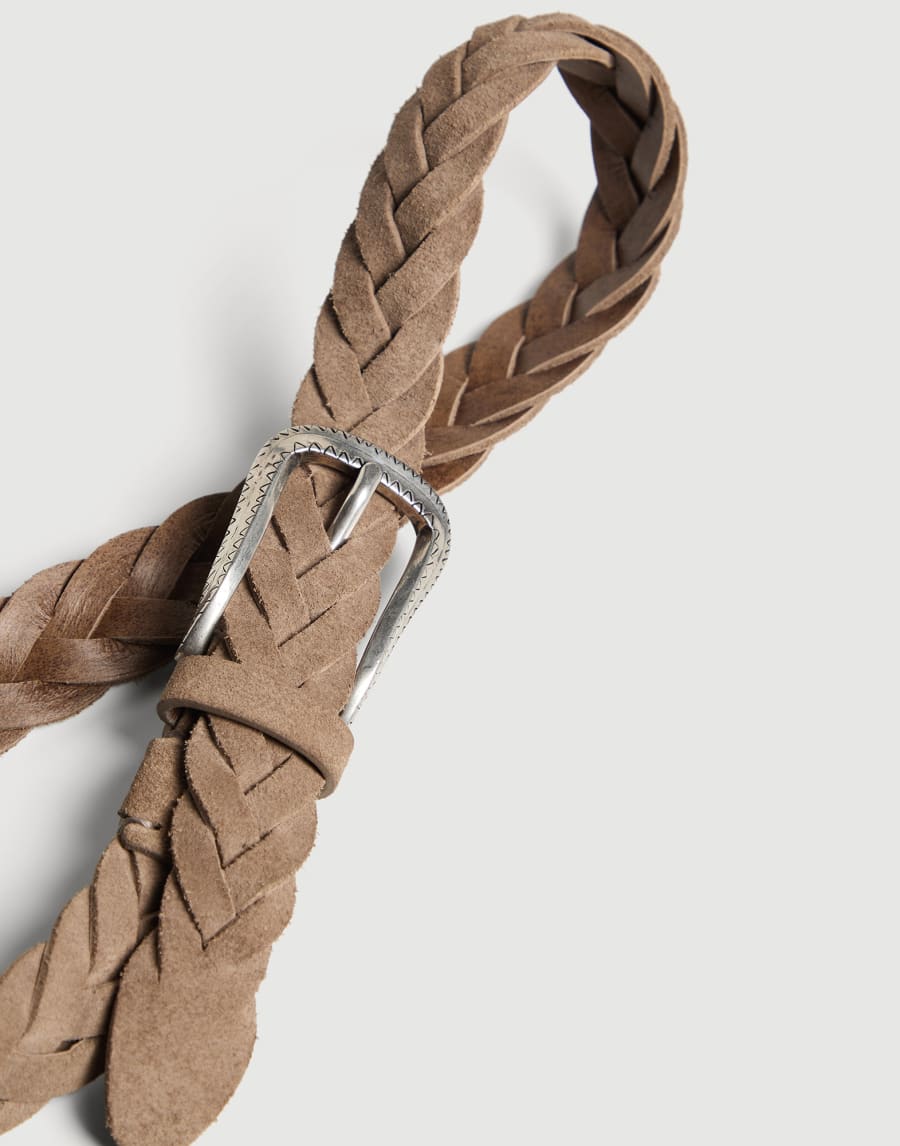 Braided suede belt Beige Boys - Brunello Cucinelli