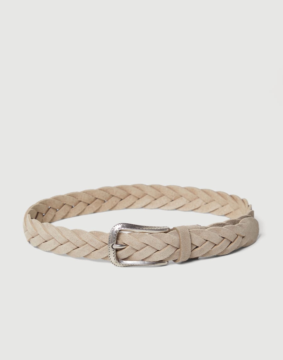 Braided suede belt Cool Beige Boys - Brunello Cucinelli