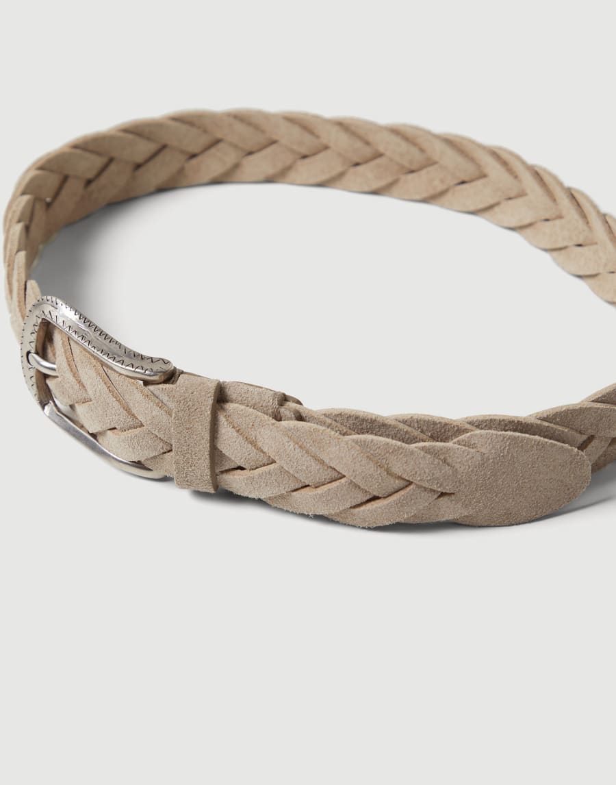 Braided suede belt Cool Beige Boys - Brunello Cucinelli