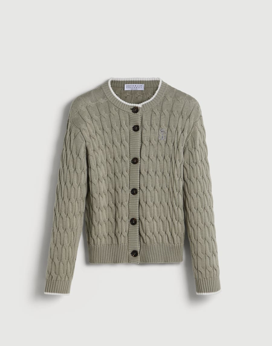 Cotton cardigan Sage Girls - Brunello Cucinelli
