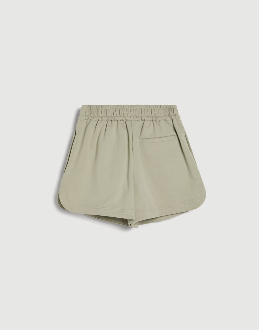 Shorts de felpa ligera de algodón stretch Salvia Niña - Brunello Cucinelli