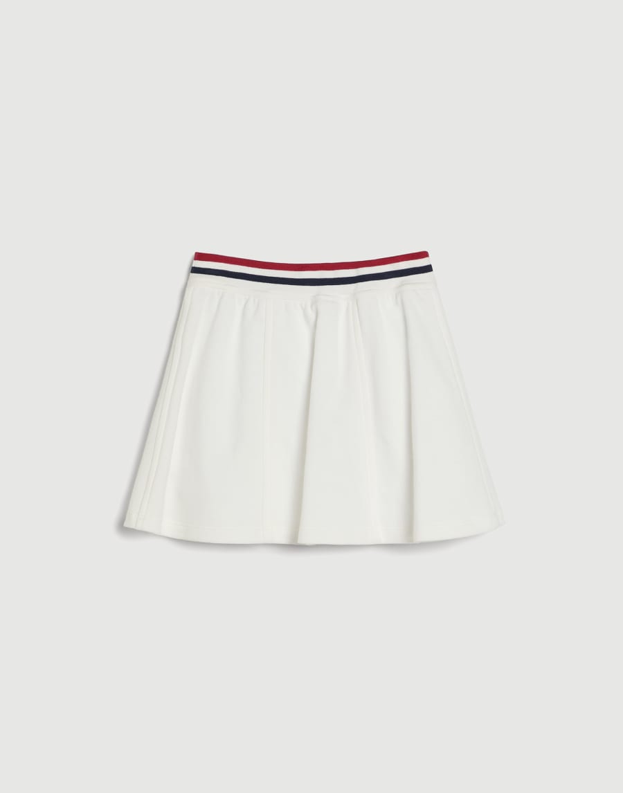 Techno cotton piqué skirt with logo Off-White Girls - Brunello Cucinelli