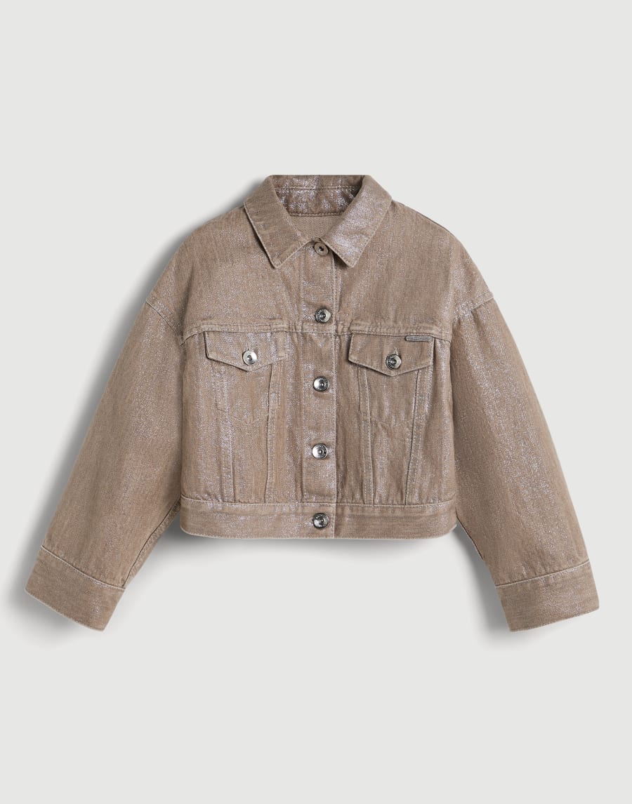 Denim four-pocket jacket Beige Girls - Brunello Cucinelli