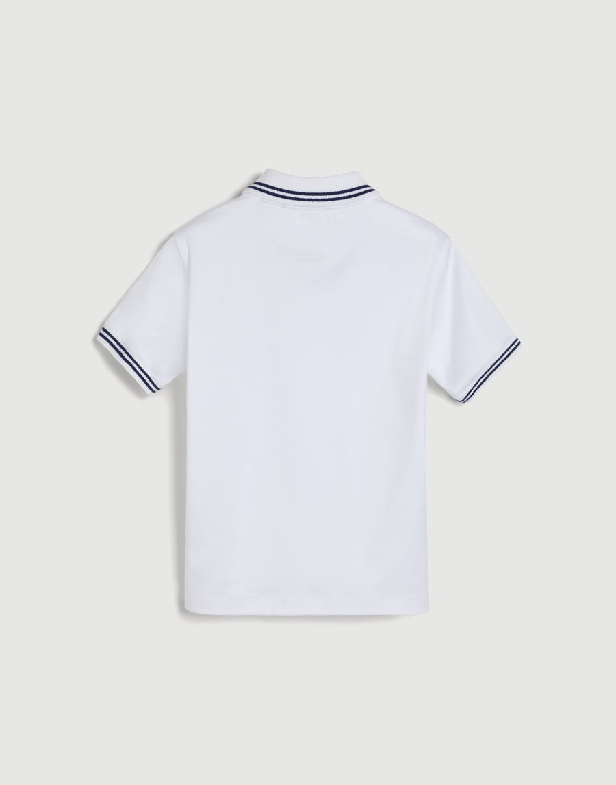 Cotton jersey polo shirt with logo White Boys - Brunello Cucinelli