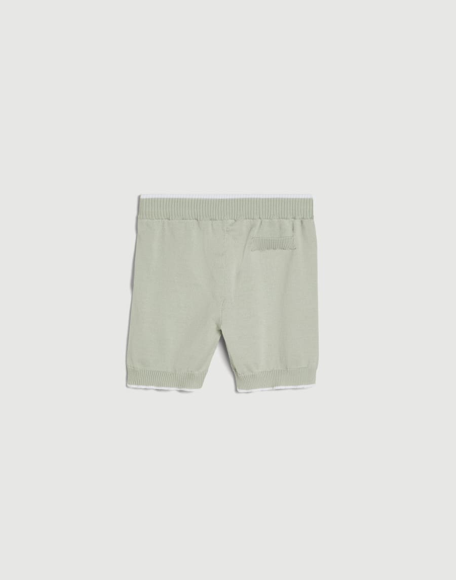 Baby Bernie knit shorts Mint Green Baby - Brunello Cucinelli