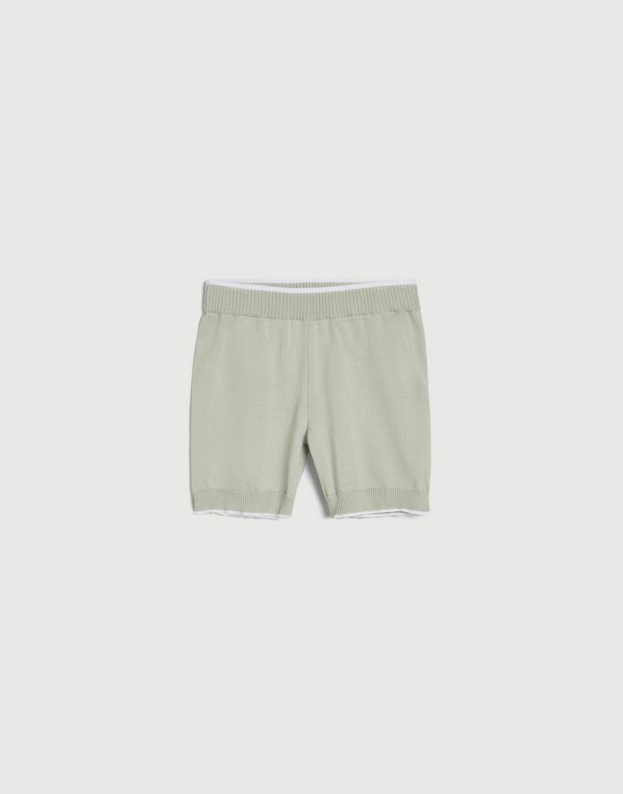 Baby Bernie knit shorts Mint Green Baby - Brunello Cucinelli