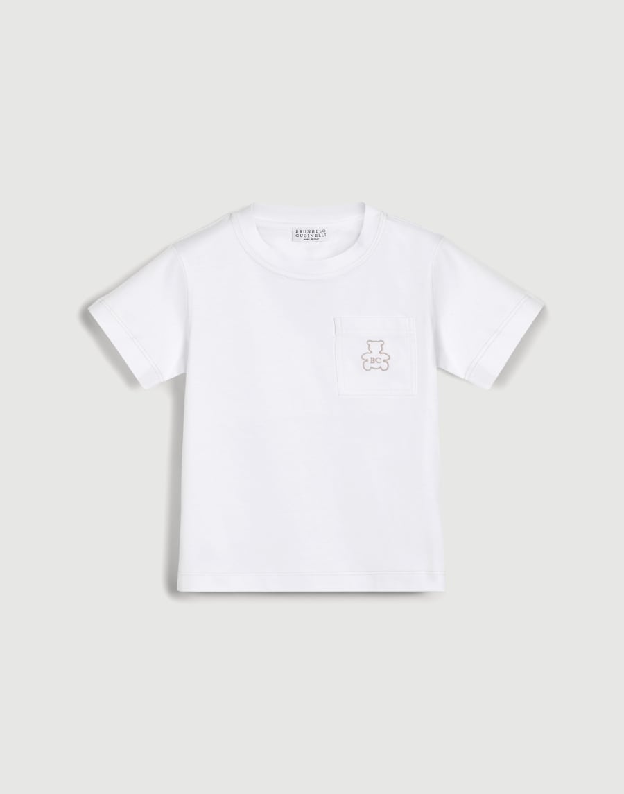 伯尼小熊棉质汗布 T 恤 白色 幼童 - Brunello Cucinelli