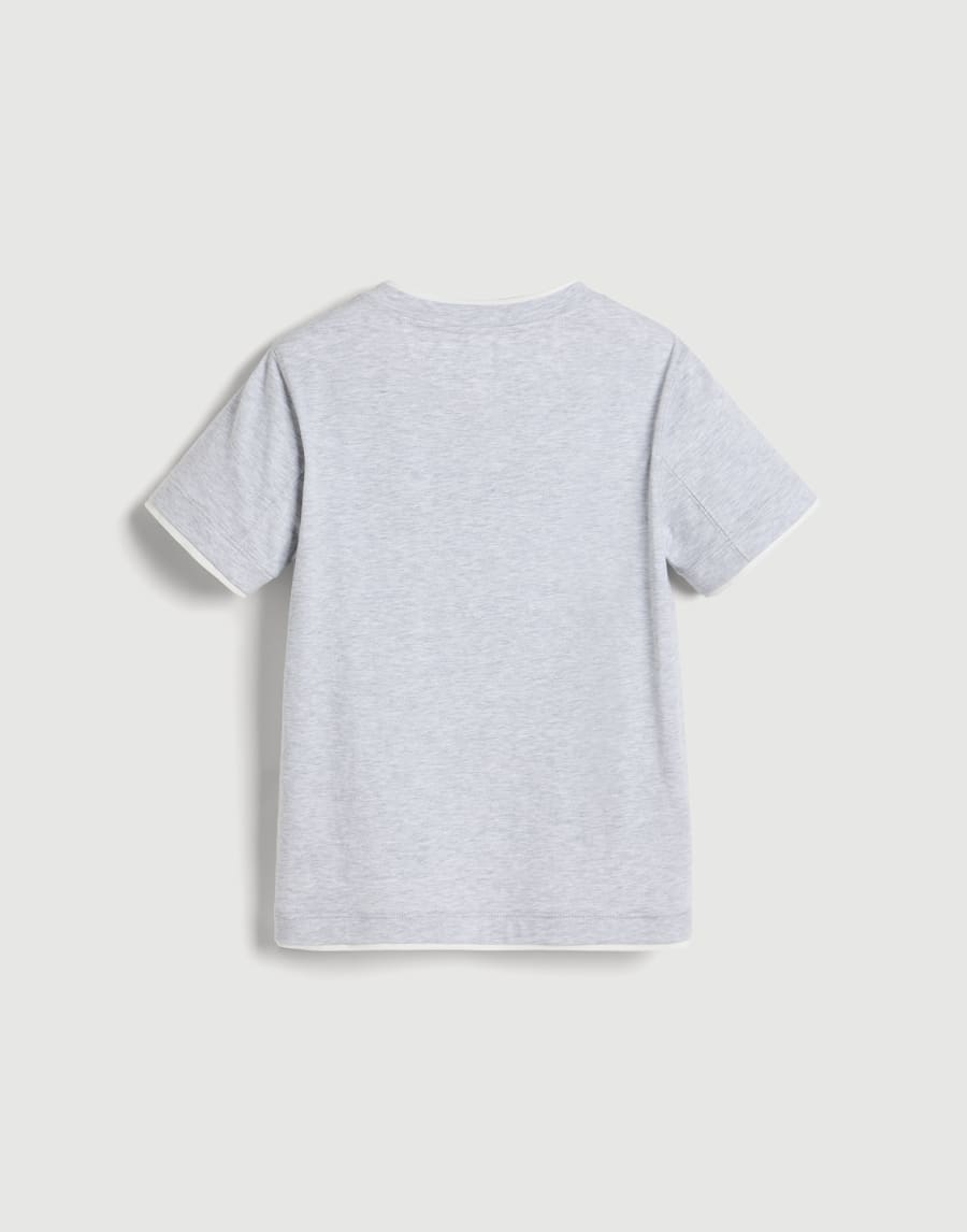 T-shirt with faux-layering Light Grey Boys - Brunello Cucinelli