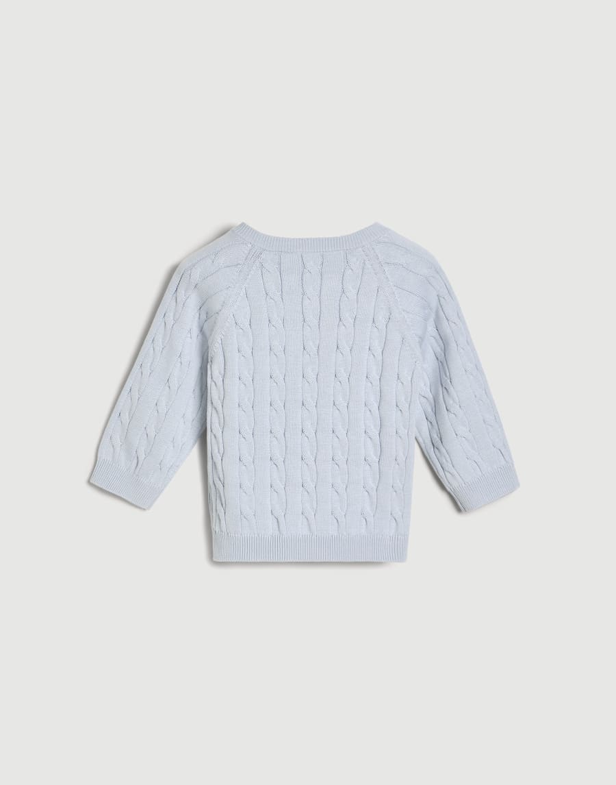 Cotton cable knit Baby Bernie sweater Panama Baby - Brunello Cucinelli