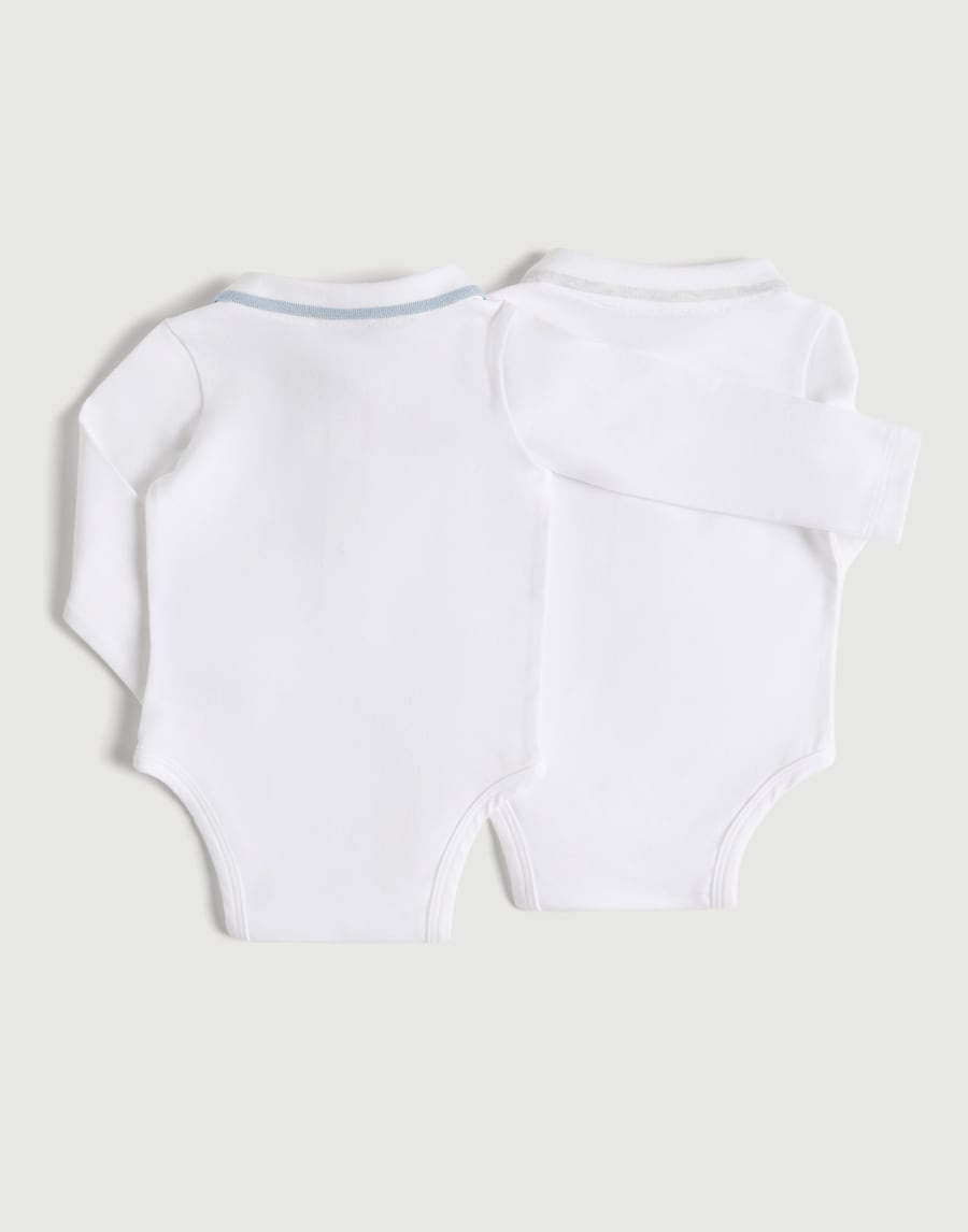 Baby Bernie long-sleeve bodysuit Light Grey Baby - Brunello Cucinelli