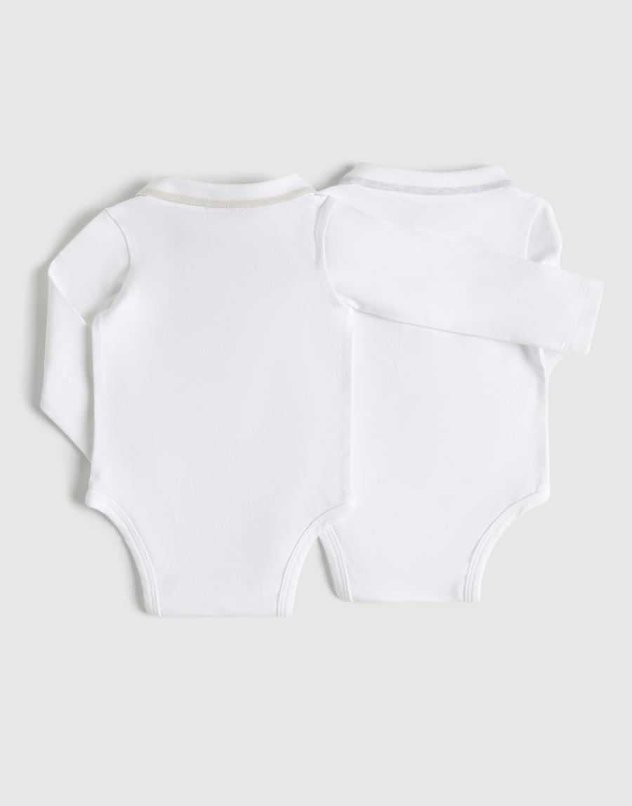 Baby Bernie long-sleeve bodysuit White Baby - Brunello Cucinelli