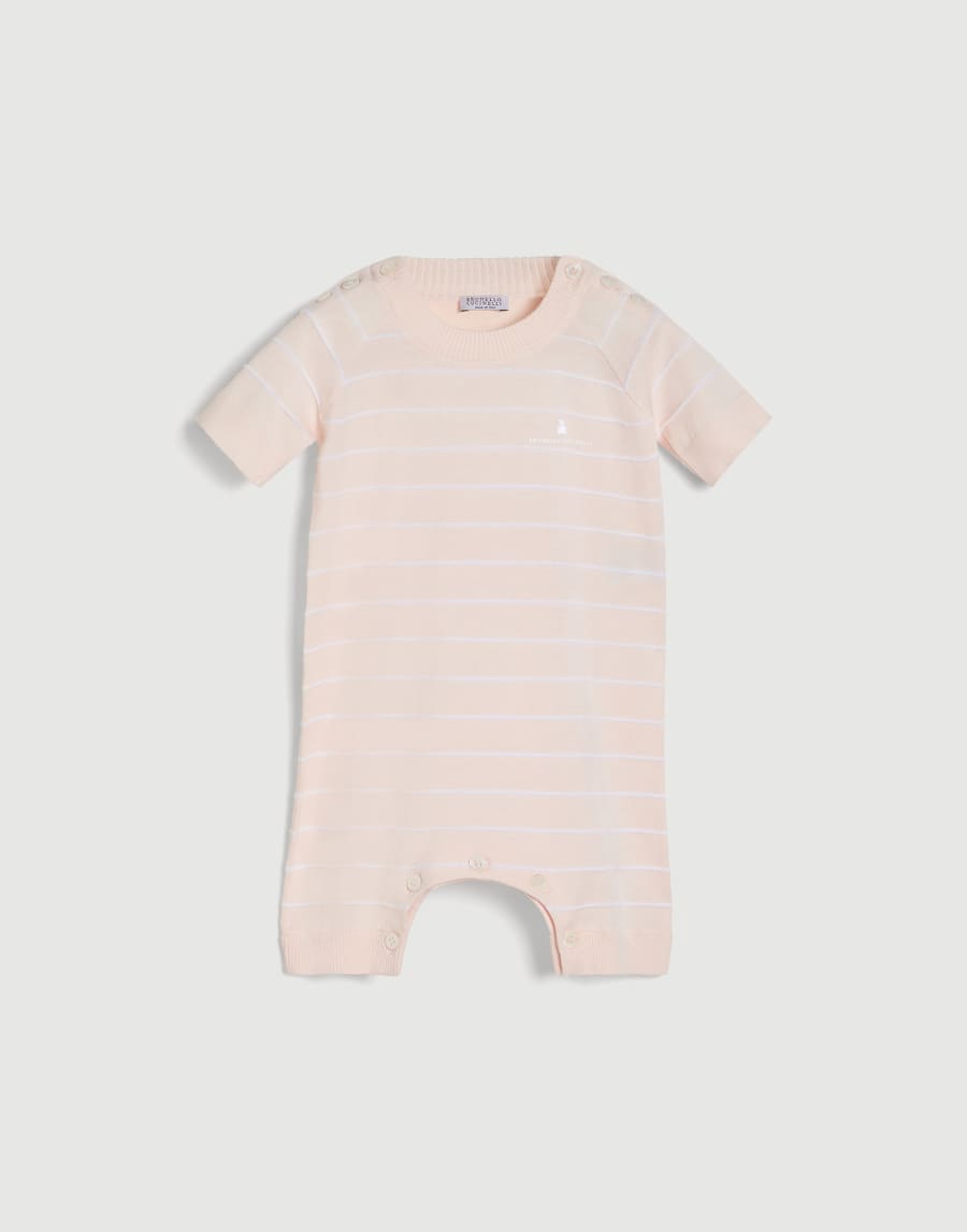 Bernie Baby knit coverall Pink Baby - Brunello Cucinelli