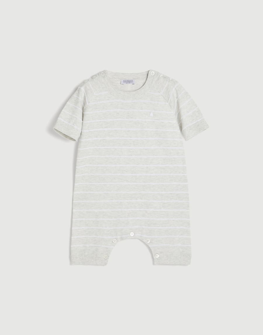 Bernie Baby knit coverall Fog Baby - Brunello Cucinelli
