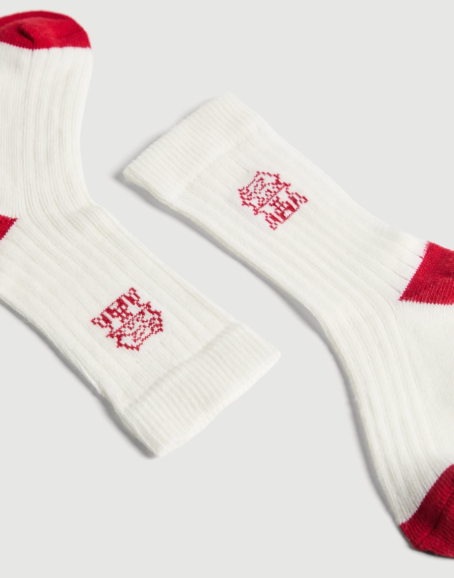 Rib knit socks with inlay Ruby Boys - Brunello Cucinelli