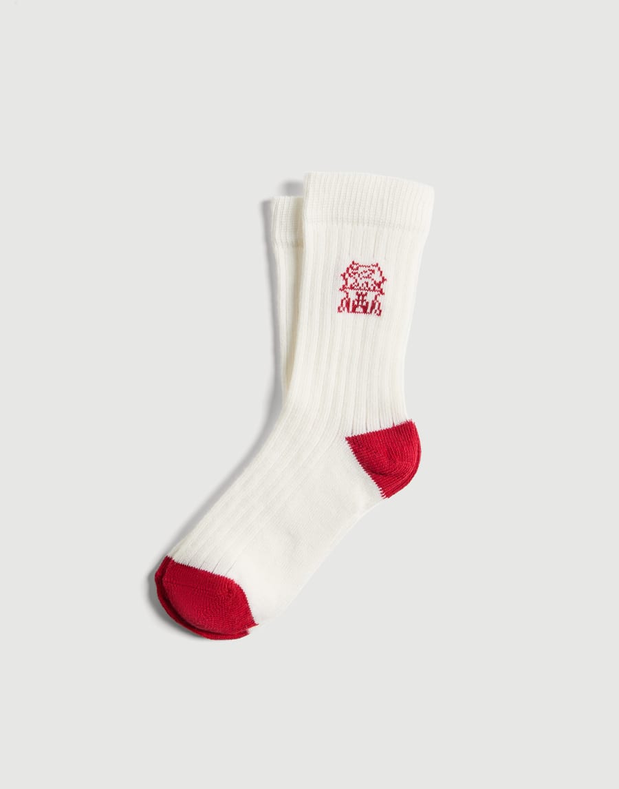 Rib knit socks with inlay Ruby Boys - Brunello Cucinelli