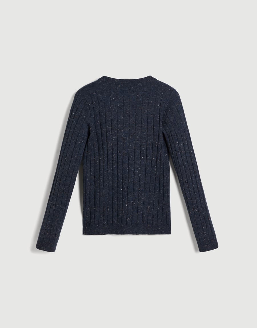 Sparkling wide rib sweater Lignite Grey Girls - Brunello Cucinelli