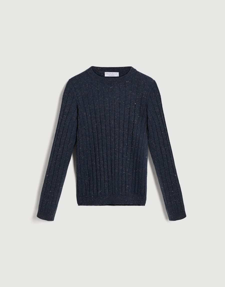 Sparkling wide rib sweater Lignite Grey Girls - Brunello Cucinelli
