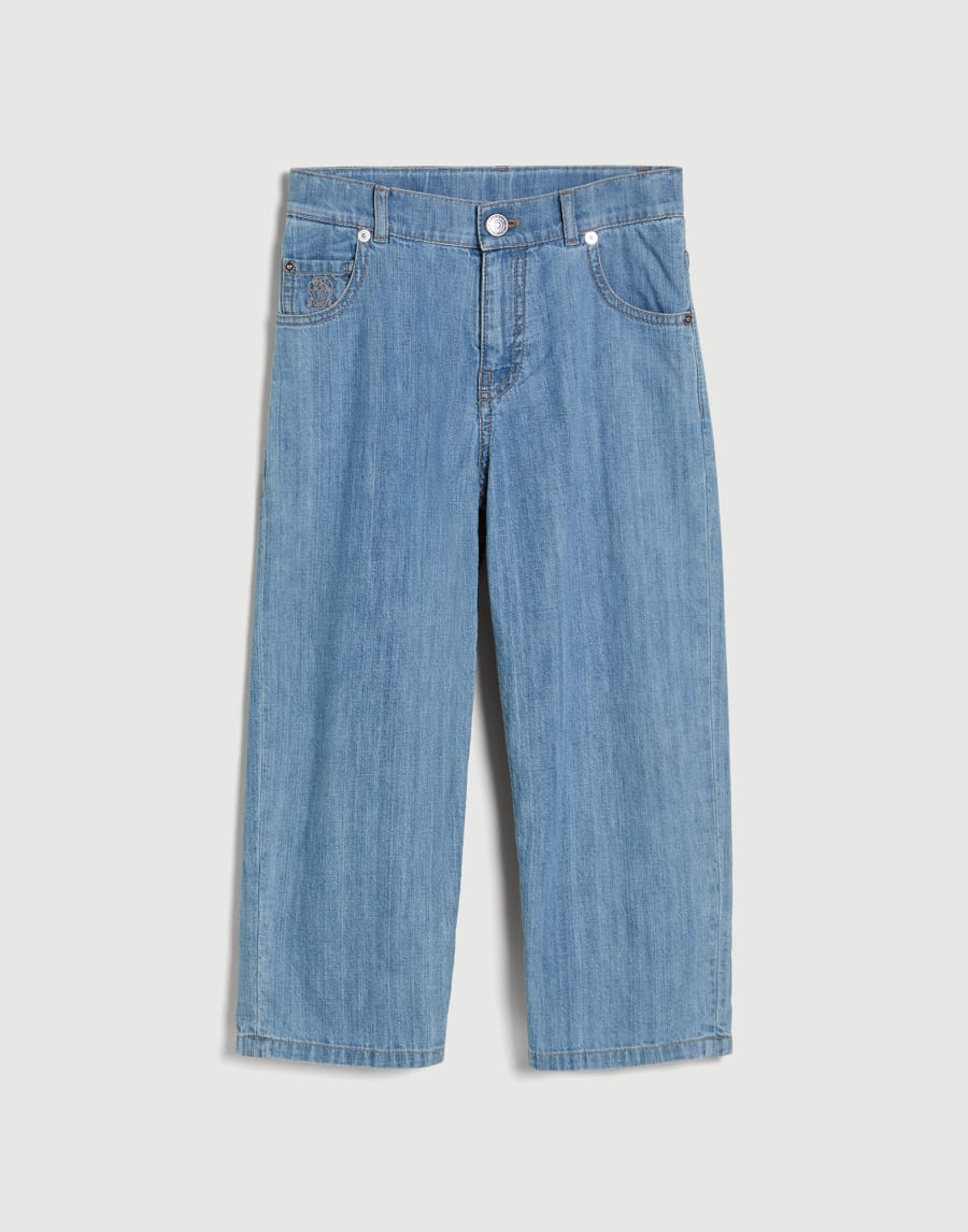 Denim Baggy trousers Light Blue Denim Boys - Brunello Cucinelli
