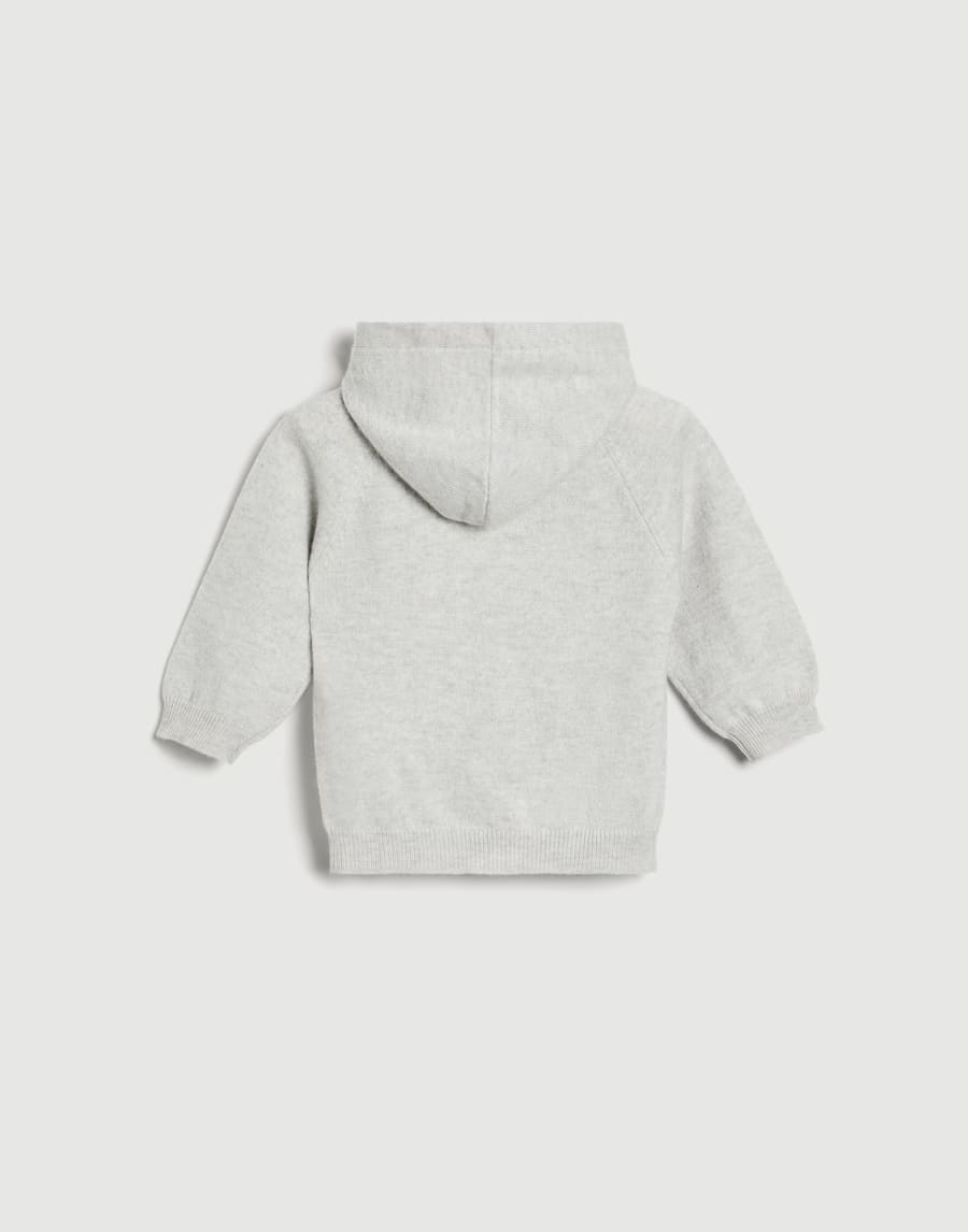 Baby Bernie hoodie with zipper Light Grey Baby - Brunello Cucinelli
