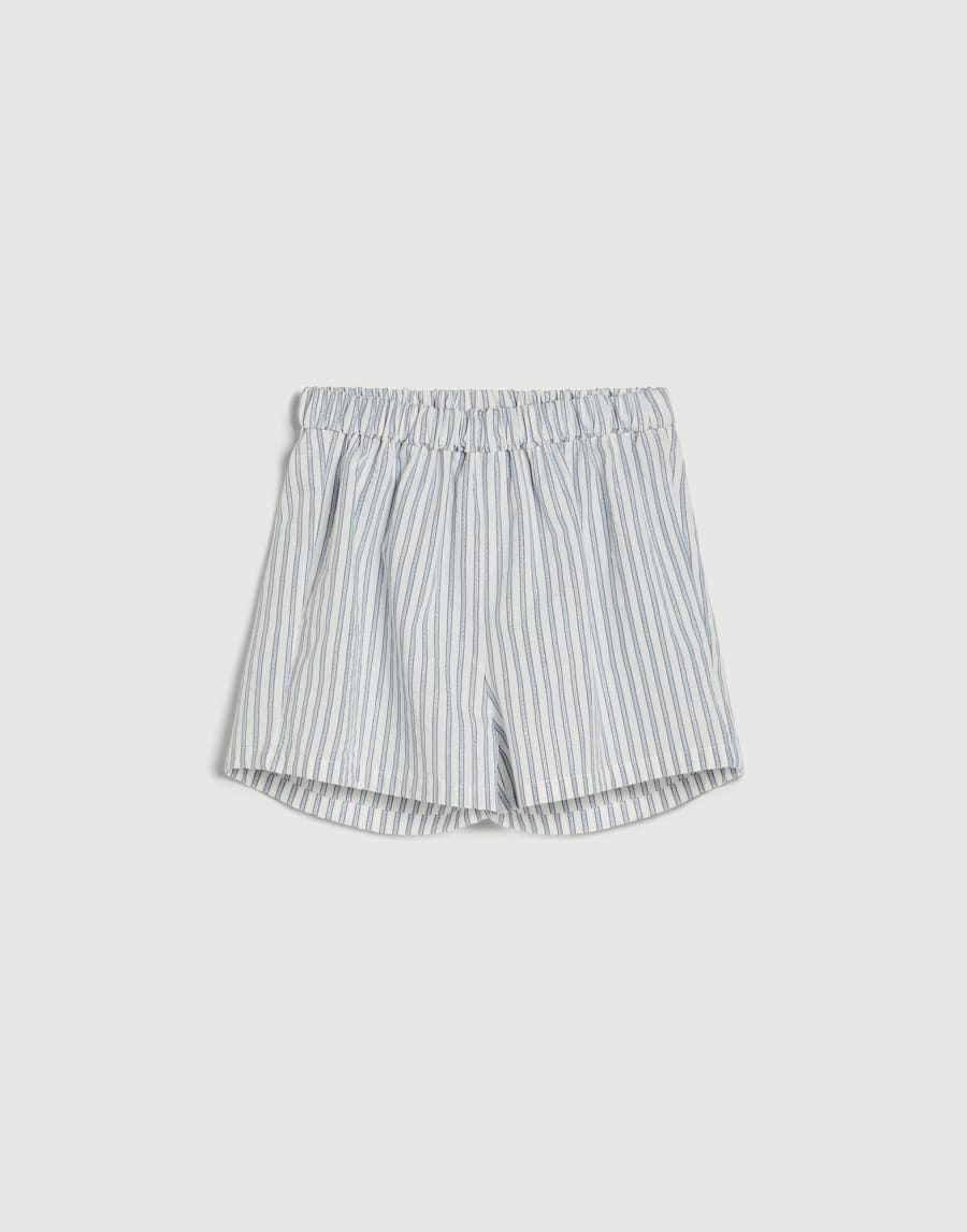Baby Bernie striped shorts Sky Blue Baby - Brunello Cucinelli