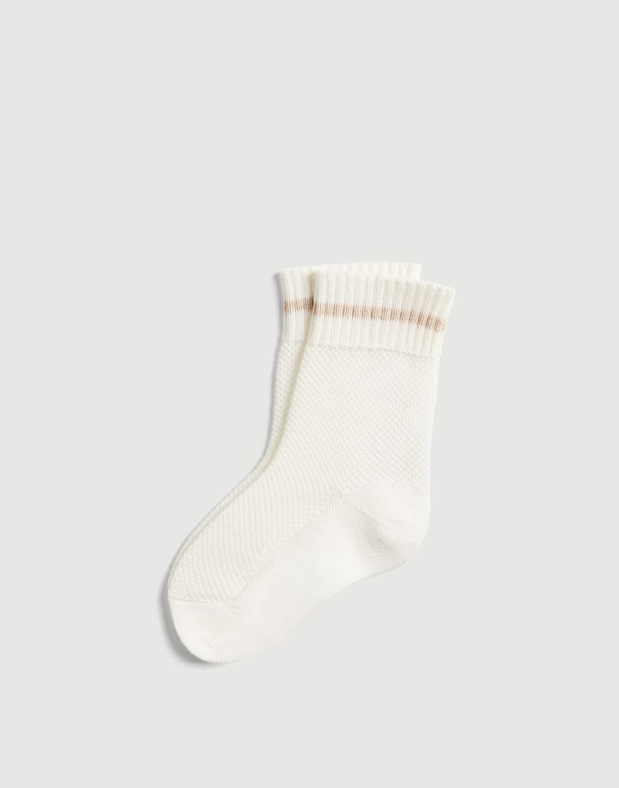 Baby Bernie Waffle stitch socks Panama Baby - Brunello Cucinelli