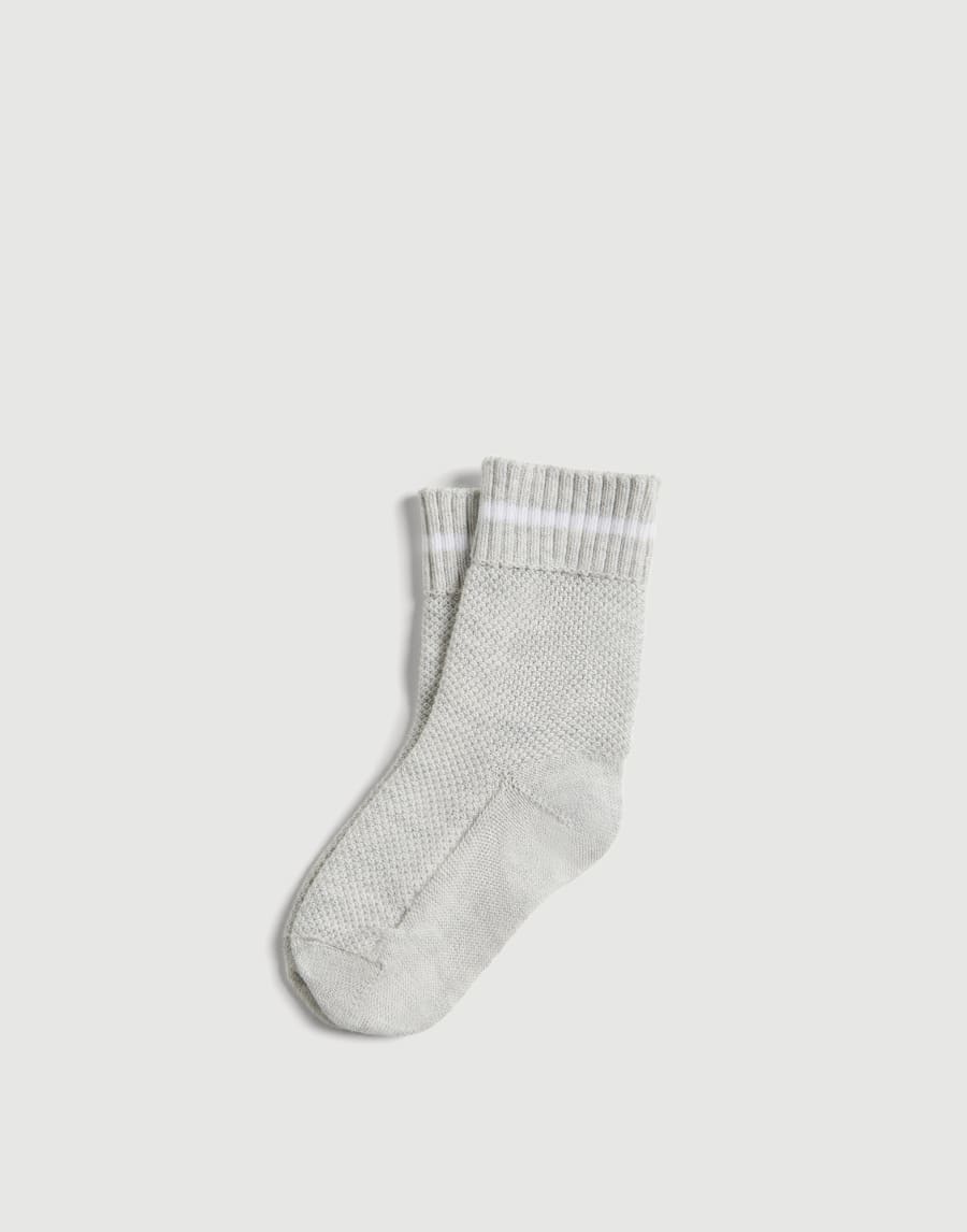 Baby Bernie Waffle stitch socks Fog Baby - Brunello Cucinelli