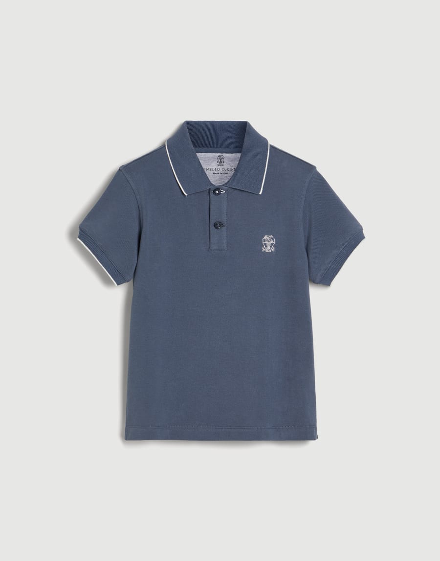Piqué polo shirt Blue Boys - Brunello Cucinelli