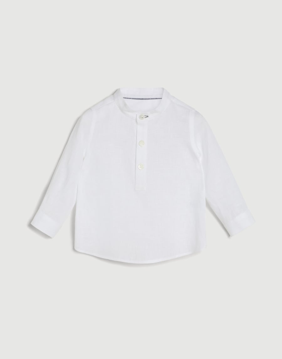 Baby Bernie shirt with mandarin collar White Baby - Brunello Cucinelli