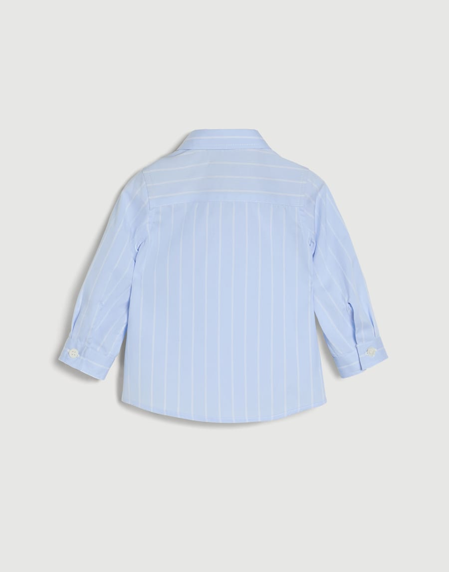Striped poplin Baby Bernie shirt Azure Baby - Brunello Cucinelli
