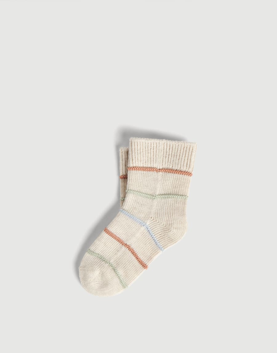 Baby Bernie striped socks Oat Baby - Brunello Cucinelli