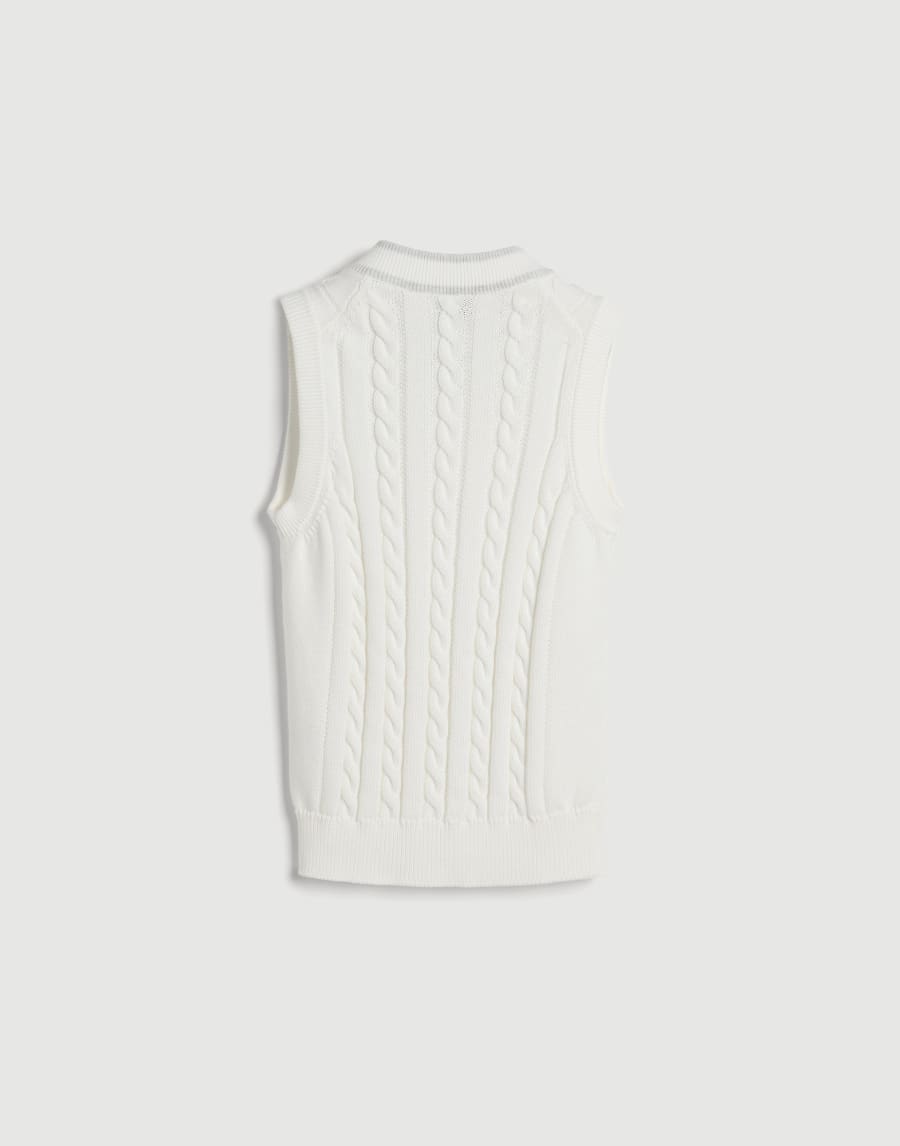Cotton knit vest White Boys - Brunello Cucinelli